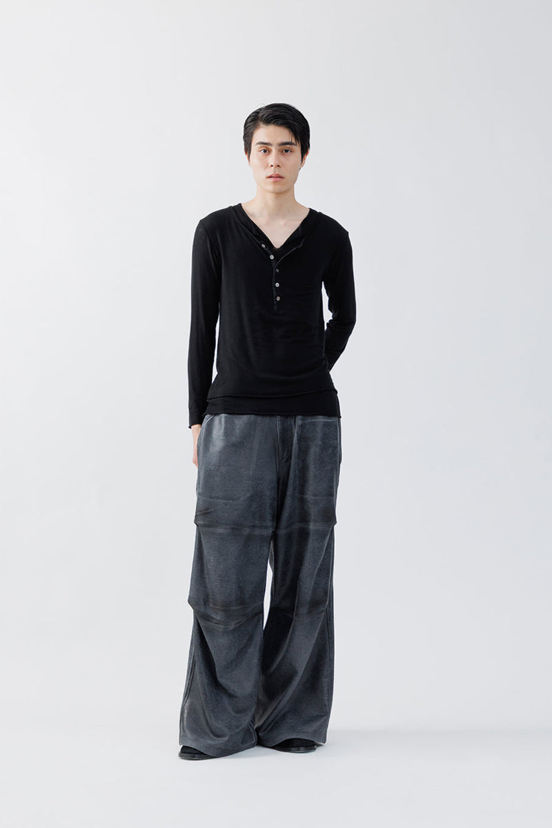 CRACKING COATED MILITARY PANTS .16 / DARK CHARCOLL ALBASS [26AW入荷予定]