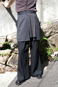 SUPER140 WRAP GURKHA SKIRT .12 / TENEBROSO GREY