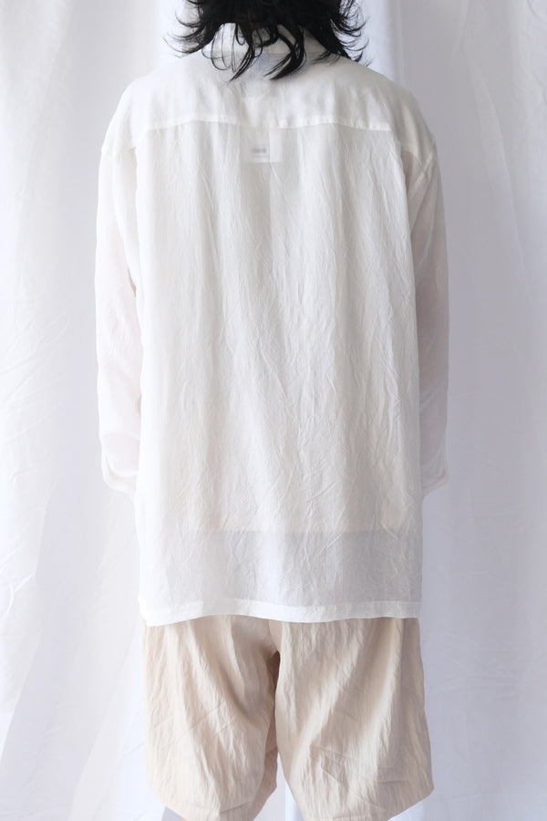 CUPRO SHRINK SHIRT / WHITE [30%OFF]