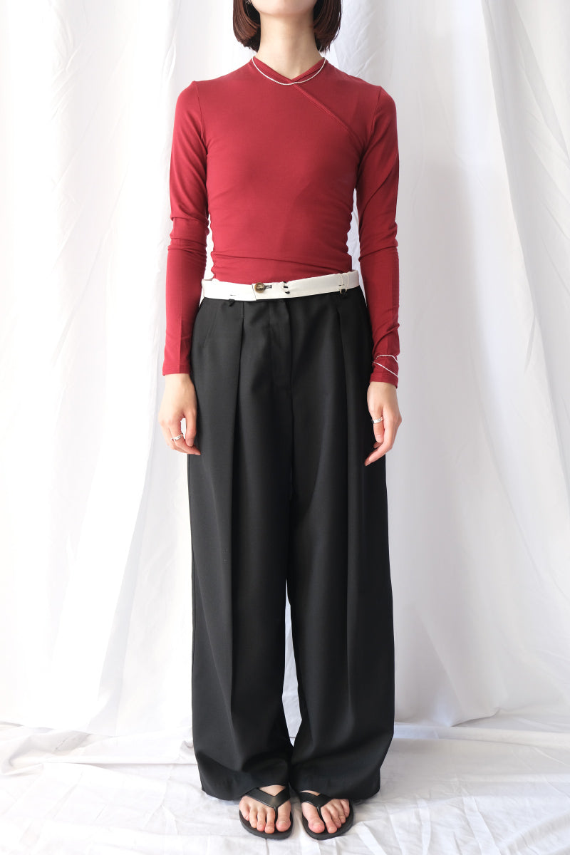 EUCALYPTUS JERSEY CACHE-COEUR TOP / WINE