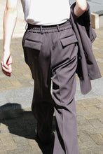 Load image into Gallery viewer, HEAVY WOOL GABARDINE FLARE EASY TROUSERS .10 / GUNMETAL