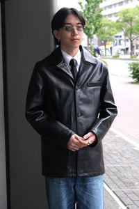 ALLEY JACKET / HEAVY GRAIN BLACK LEATHER