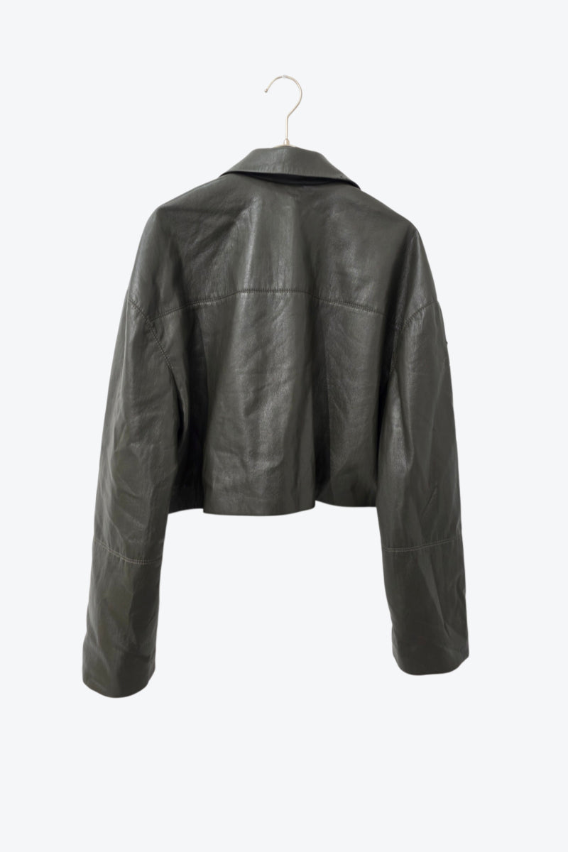 NANUSHKA | CROPPED VEGAN LEATHER JACKET  [USED]