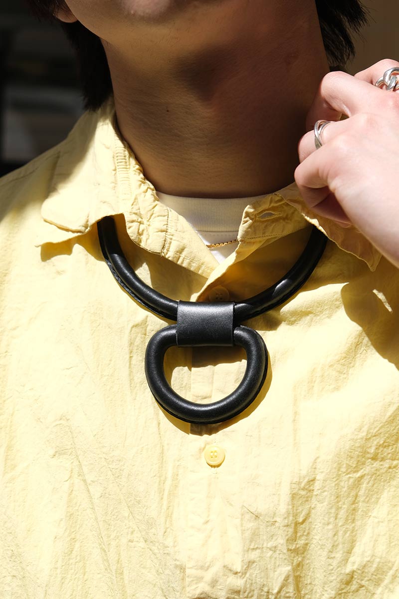 UNION NECKLACE / BLACK ハンドメイドレザーネックレス – STOCK