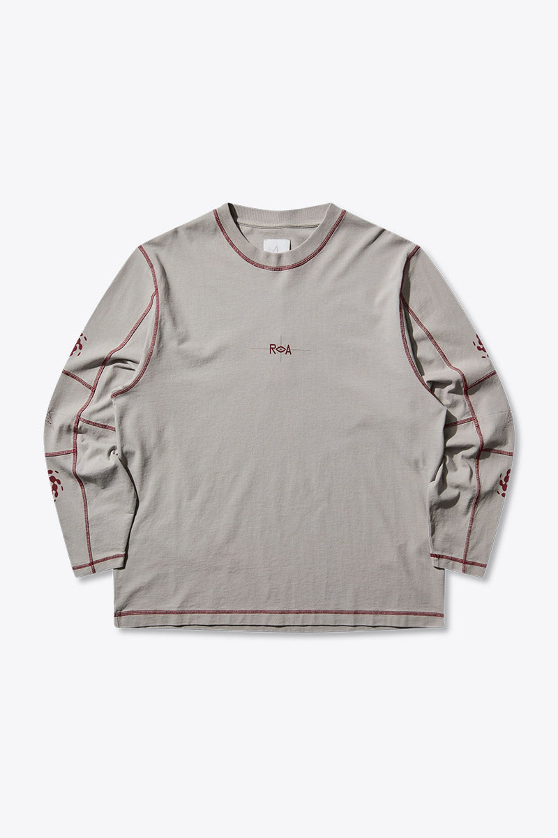 INFO STITCH ORGANIC LONG SLEEVE / LIGHT GREY