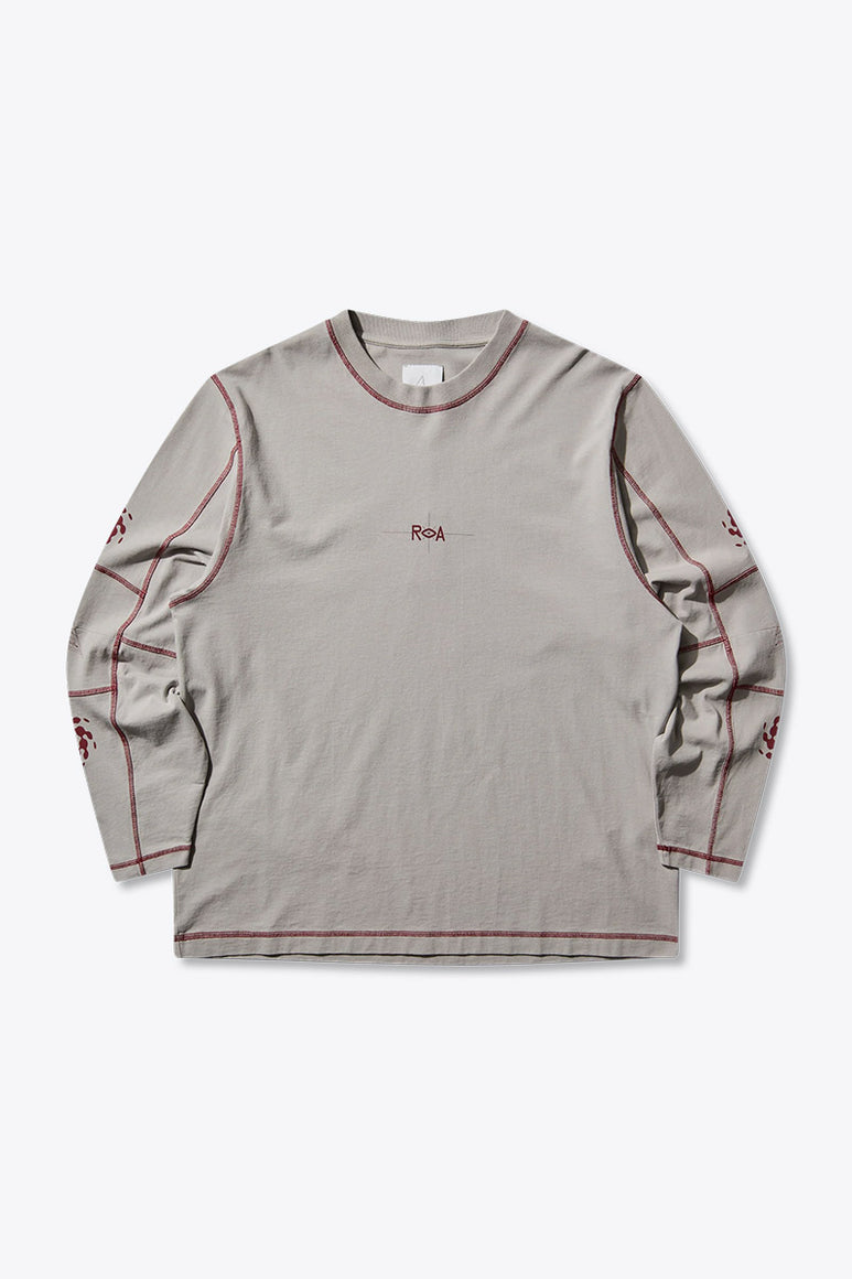 INFO STITCH ORGANIC LONG SLEEVE / LIGHT GREY