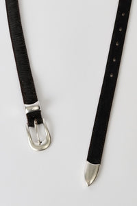 2CM BELT / CHOCOLATE HAIR ON HIDE
