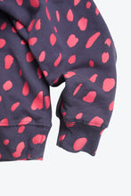 Load image into Gallery viewer, CLARE V. | MADE IN USA MULTI PATTERN PRINT RAGLAN SWEAT SHIRT / NAVY/RED  [USED]