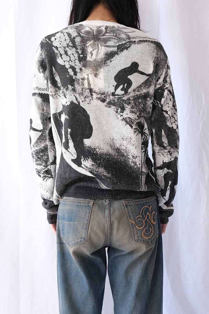 TOMMY KNIT TOP / COLLAGE PRINT