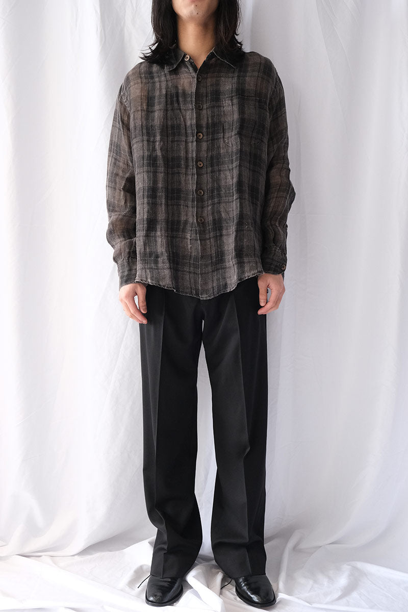 ABOVE SHIRT / PENUMBRA CHECK SHEERCOAT LINEN