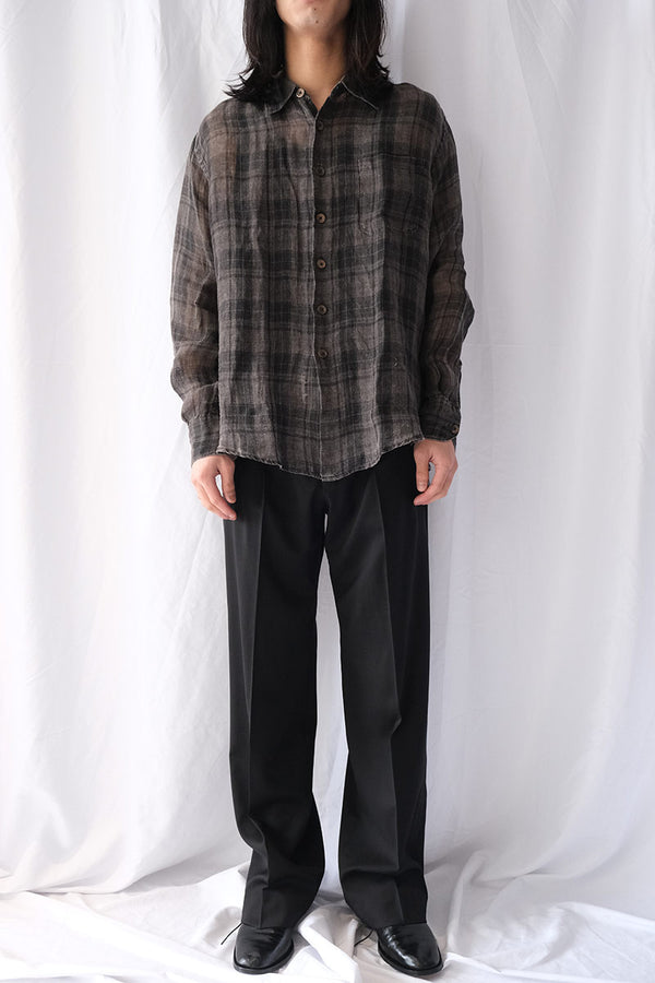 ABOVE SHIRT / PENUMBRA CHECK SHEERCOAT LINEN