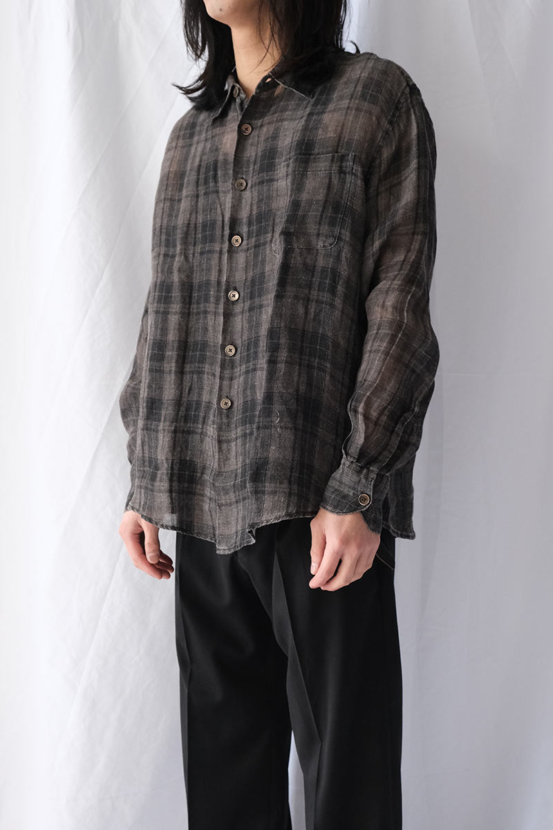 ABOVE SHIRT / PENUMBRA CHECK SHEERCOAT LINEN