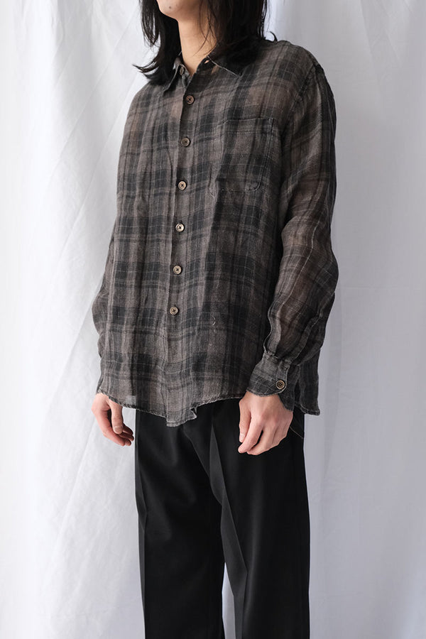 ABOVE SHIRT / PENUMBRA CHECK SHEERCOAT LINEN