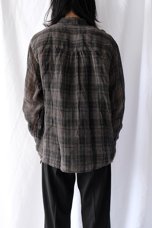 ABOVE SHIRT / PENUMBRA CHECK SHEERCOAT LINEN