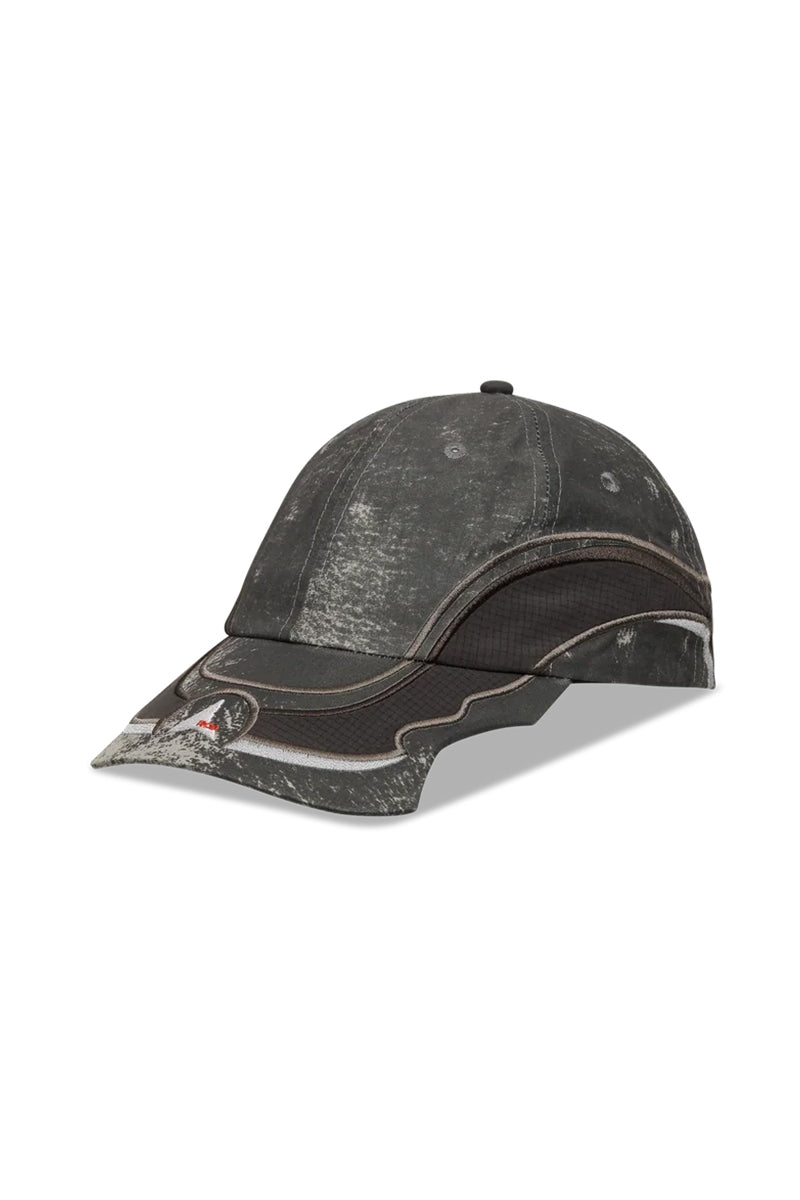 RYLI EMBROIDERED 6-PANEL CAP / WASHED BLACK