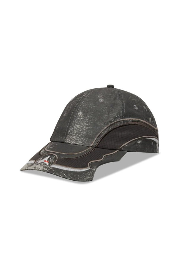 RYLI EMBROIDERED 6-PANEL CAP / WASHED BLACK