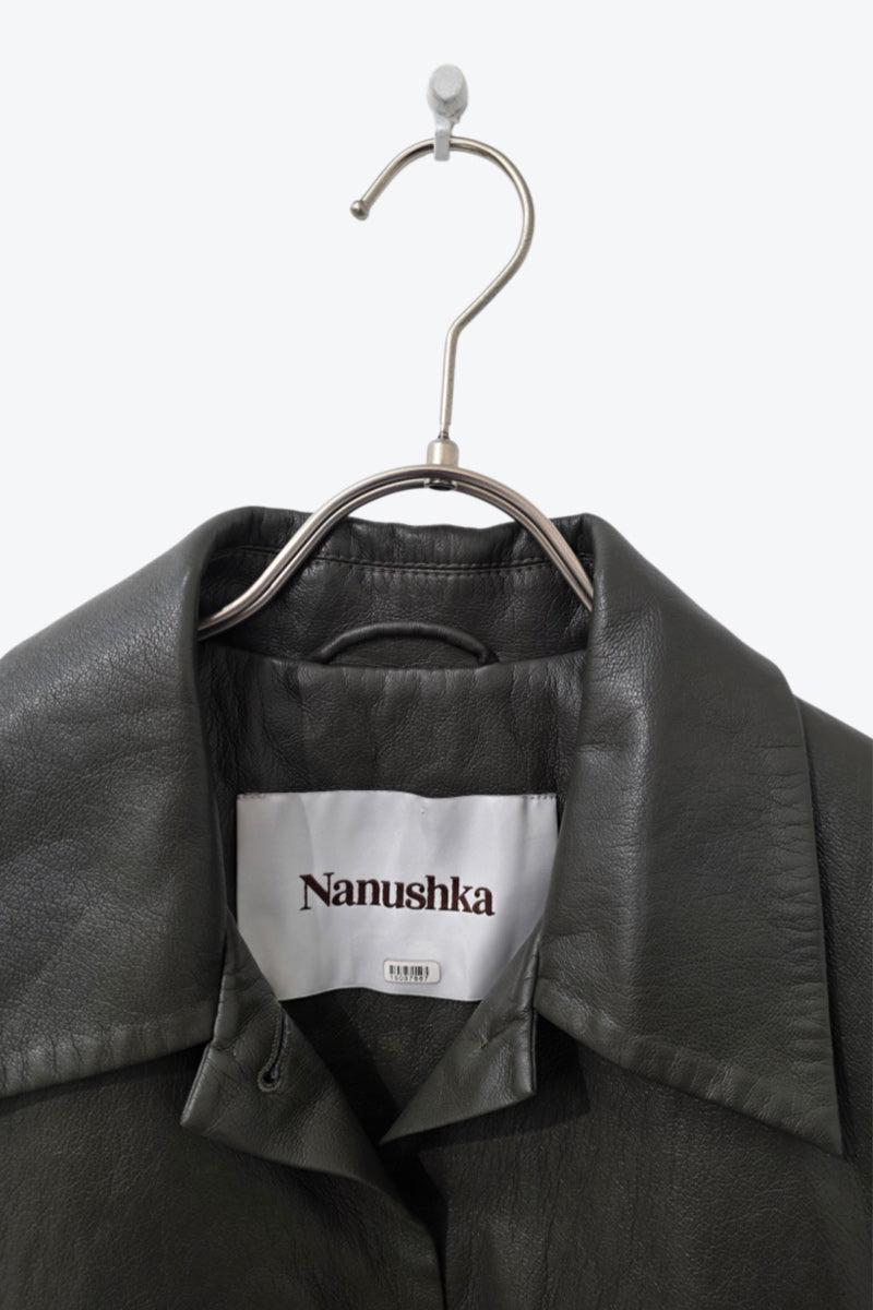 NANUSHKA | CROPPED VEGAN LEATHER JACKET  [USED]