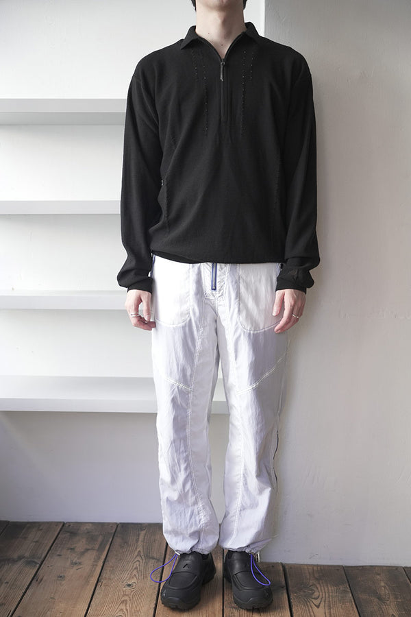 PINCHED WOOL KNIT POLO / BLACK [30%OFF]