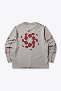 INFO STITCH ORGANIC LONG SLEEVE / LIGHT GREY