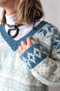 KNITTED HOCKEY SWEATER / MINT GREEN