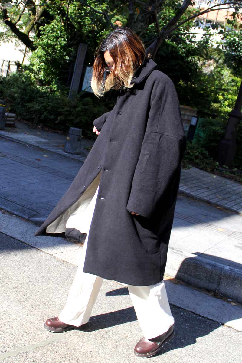 BIG BLOBBY COAT - HEAVY CASHEMERE / BLACK [26AW入荷予定]