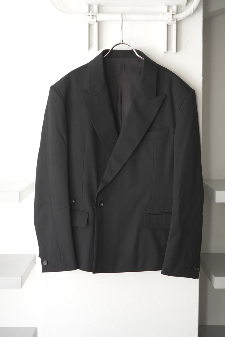 SUPER140 DOUBLE BREASTED JACKET .14 / BLACK