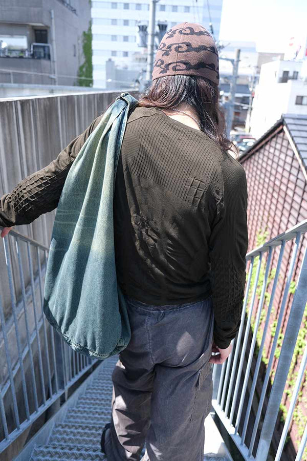 3D KNIT LONG SLEEVE / DARK BROWN BLACK