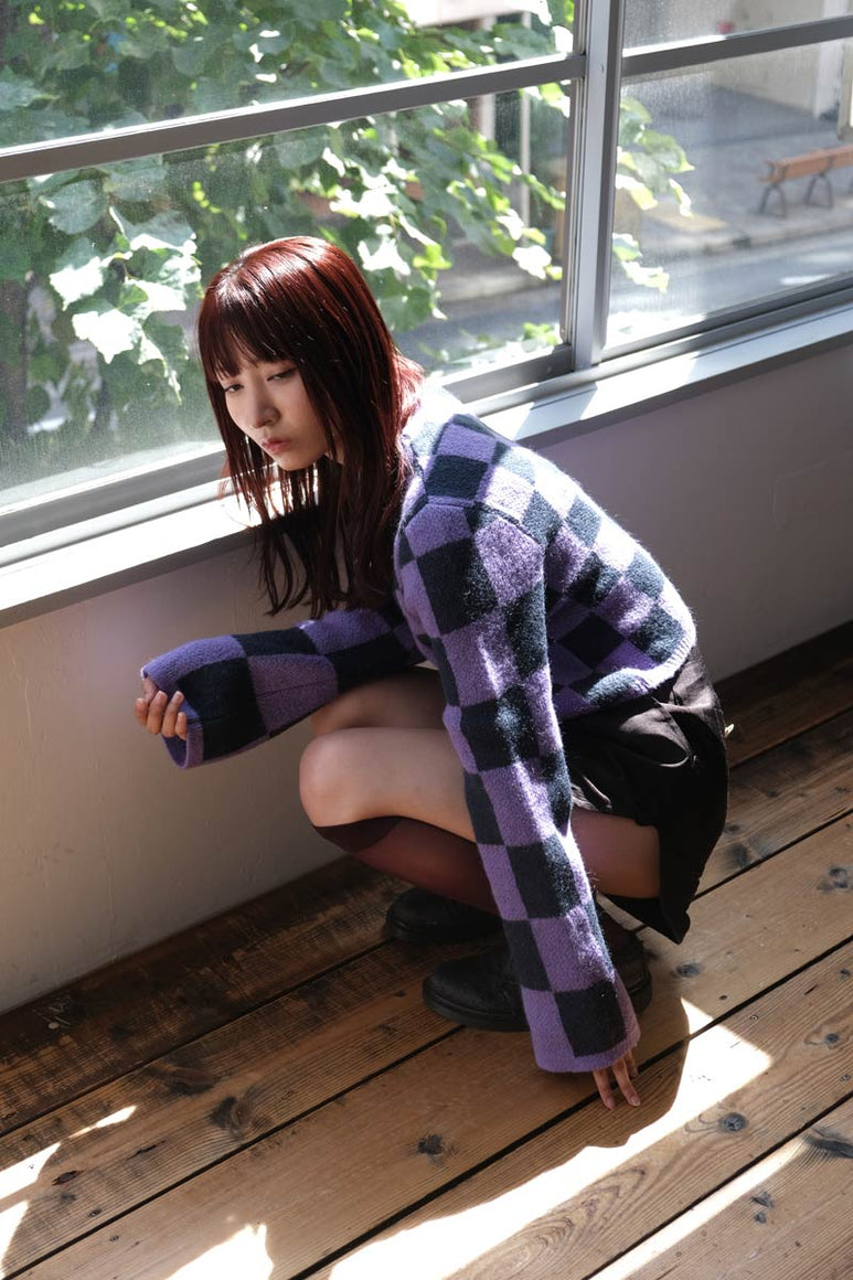 YOKO TOP / PURPLE CHECK