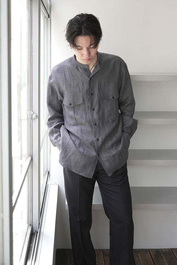 RAF SHIRT LIMEN HEMP TWILL / PLATINUM GREY [神戸店]