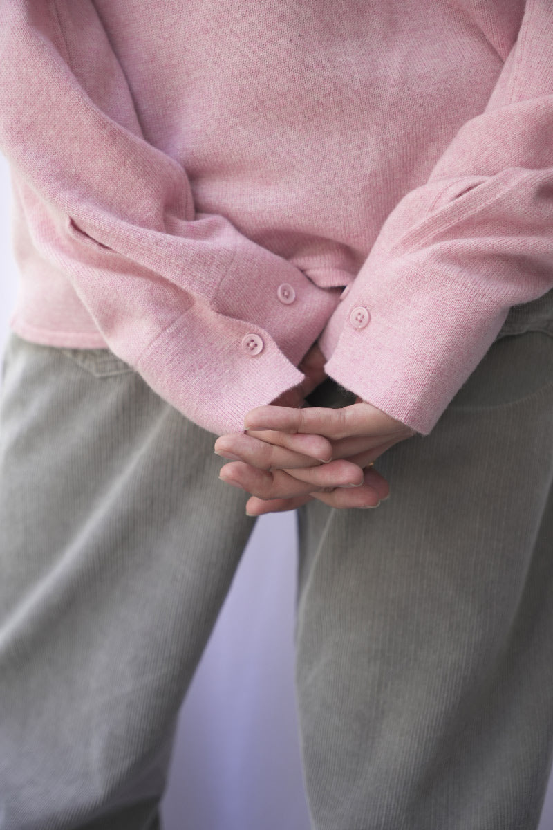 KNITTED SHIRT / DARK PINK