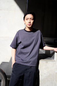 GIZA COMPACT STRIPE S/S T-SHIRT / BLACK WHITE