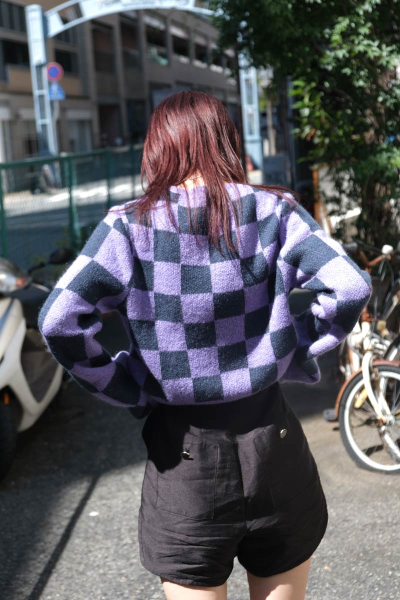 YOKO TOP / PURPLE CHECK [30%OFF]