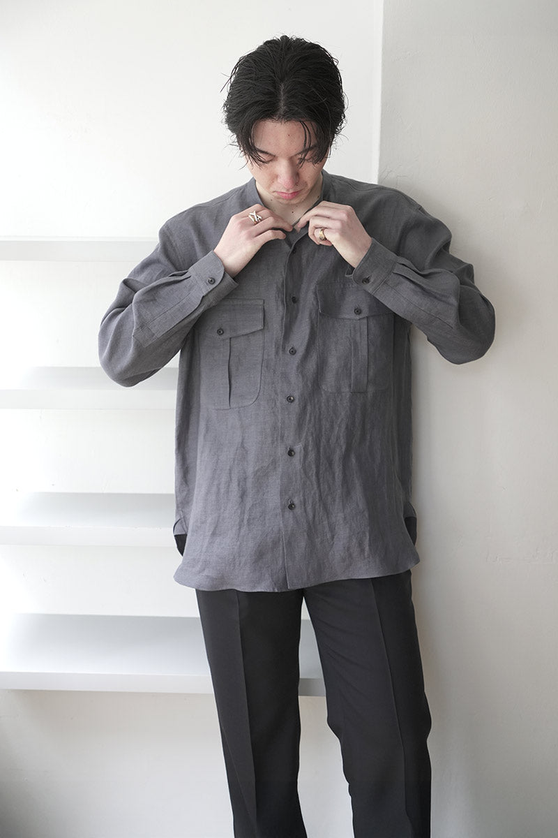 RAF SHIRT LIMEN HEMP TWILL / PLATINUM GREY [고베점]