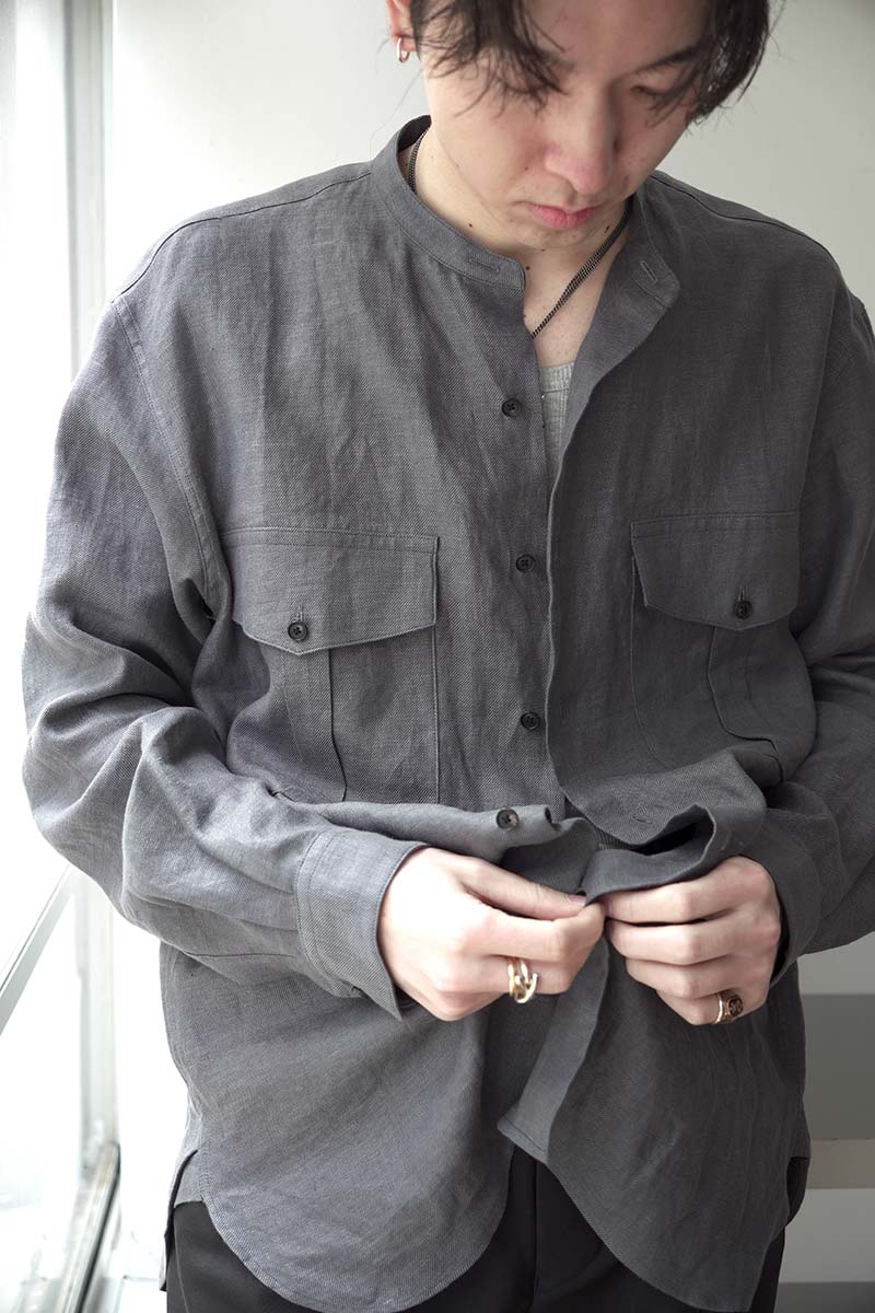 RAF SHIRT LIMEN HEMP TWILL / PLATINUM GREY [고베점]
