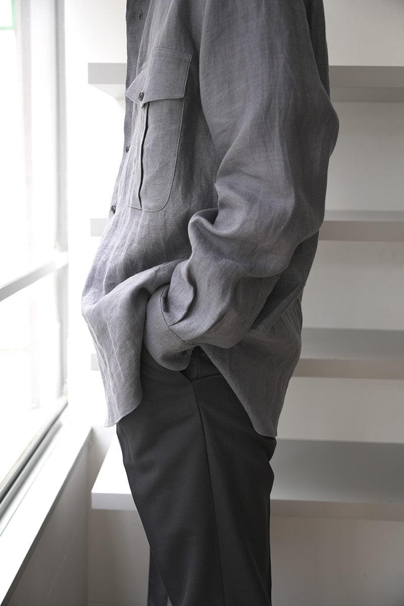 RAF SHIRT LIMEN HEMP TWILL / PLATINUM GREY [고베점]