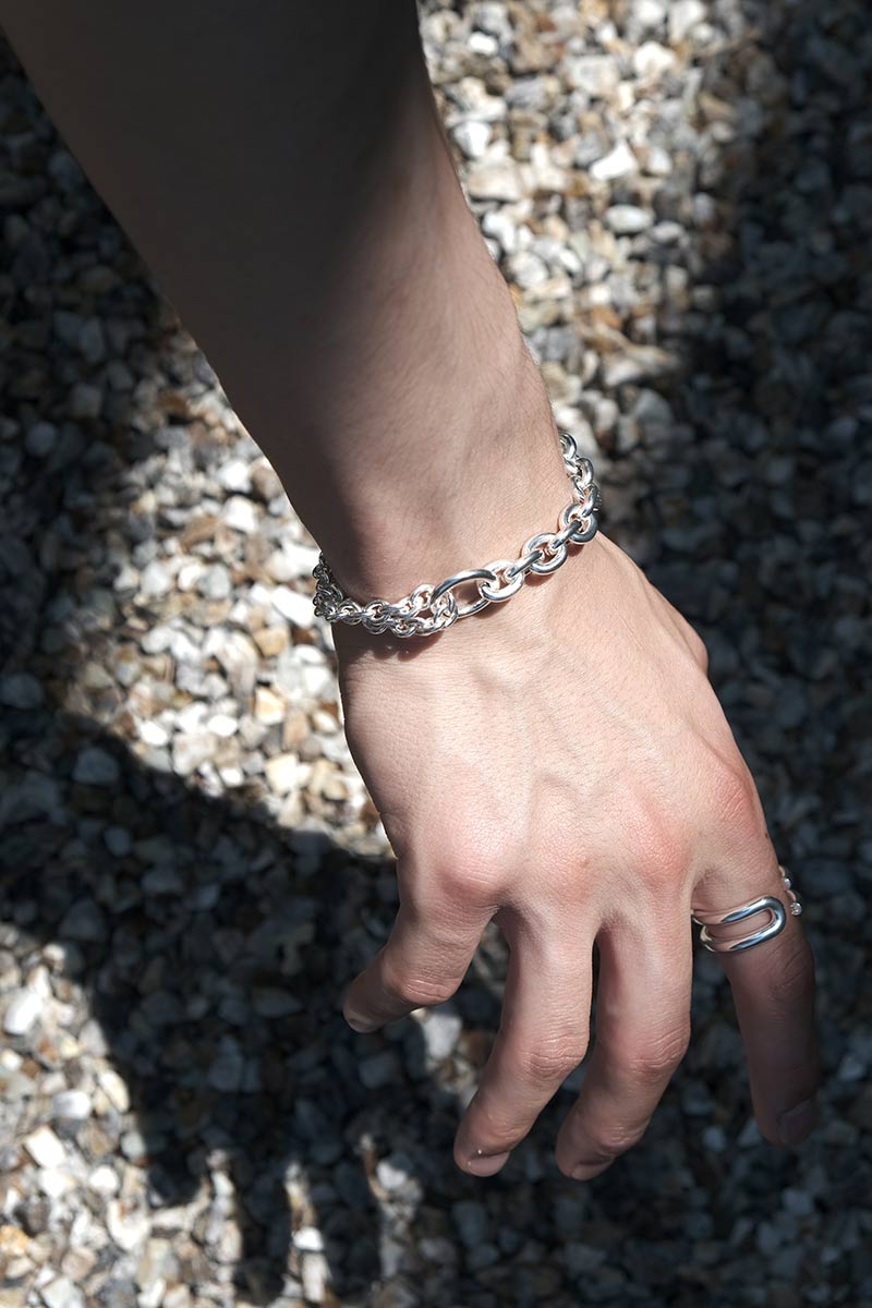 ALL BLUES | DOUBLE BRACELET THICK / POLISHED SILVER シルバー