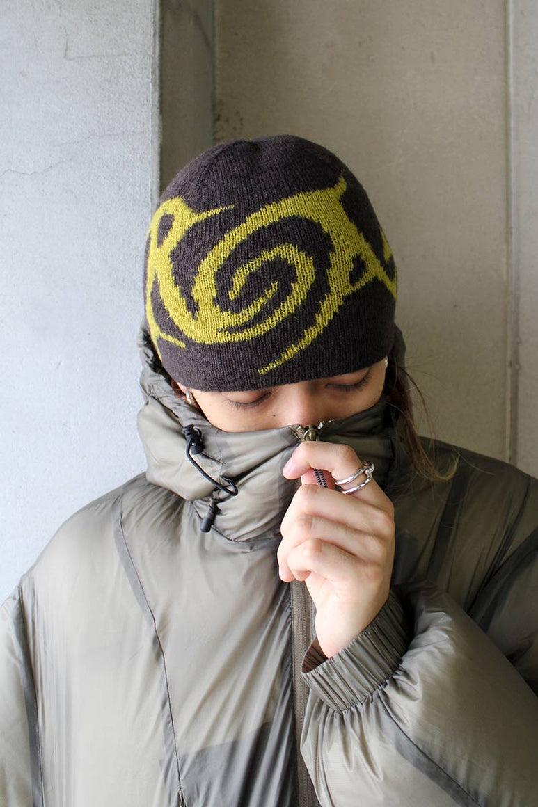 GRAPHIC BEANIE / BROWN YELLOW