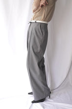 画像をギャラリービューアに読み込む, WOOL MIX HIP HUGGERS TUCKED WIDE SLACKS / GRAY