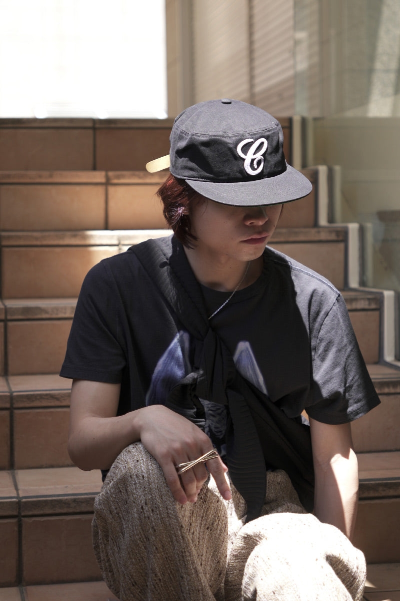 VINTAGE FLAT TOP CASUAL BASEBALL CAP / BLACK