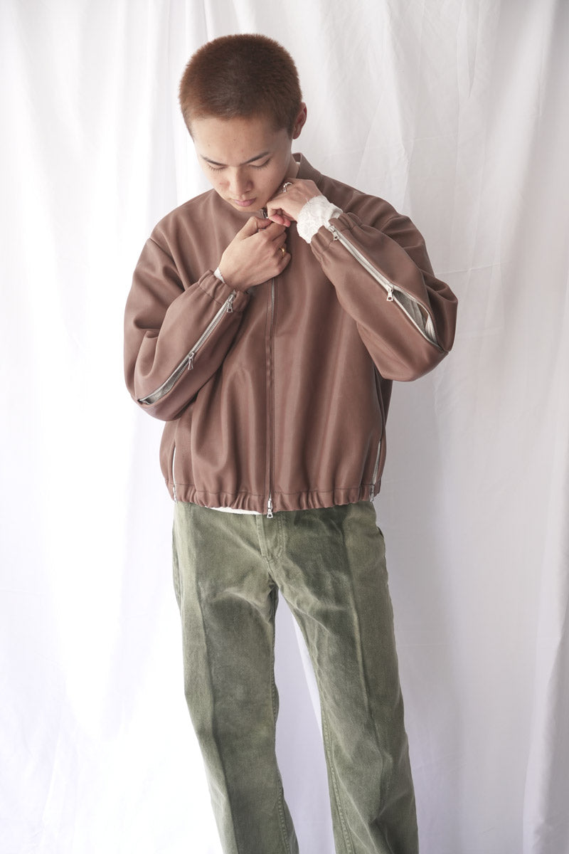 S18 NO.306 LEATHER SIX ZIPPER JACKET / BROWN
