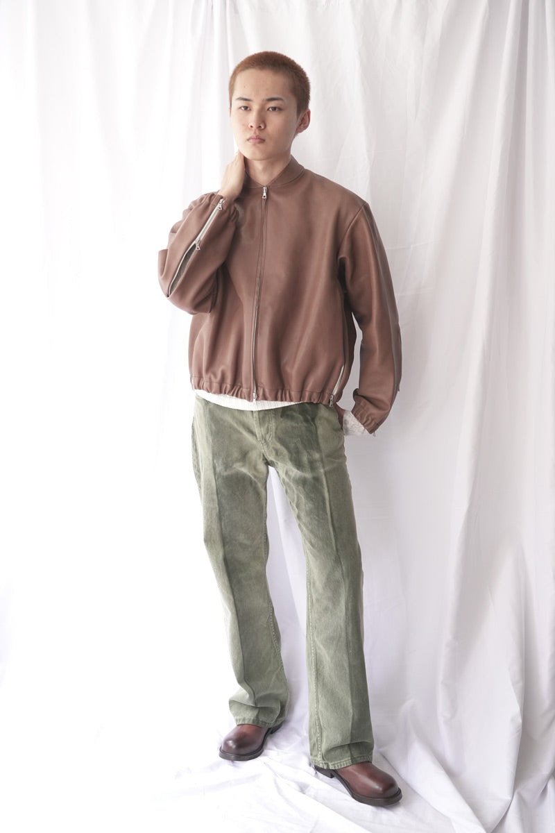 S18 NO.306 LEATHER SIX ZIPPER JACKET / BROWN