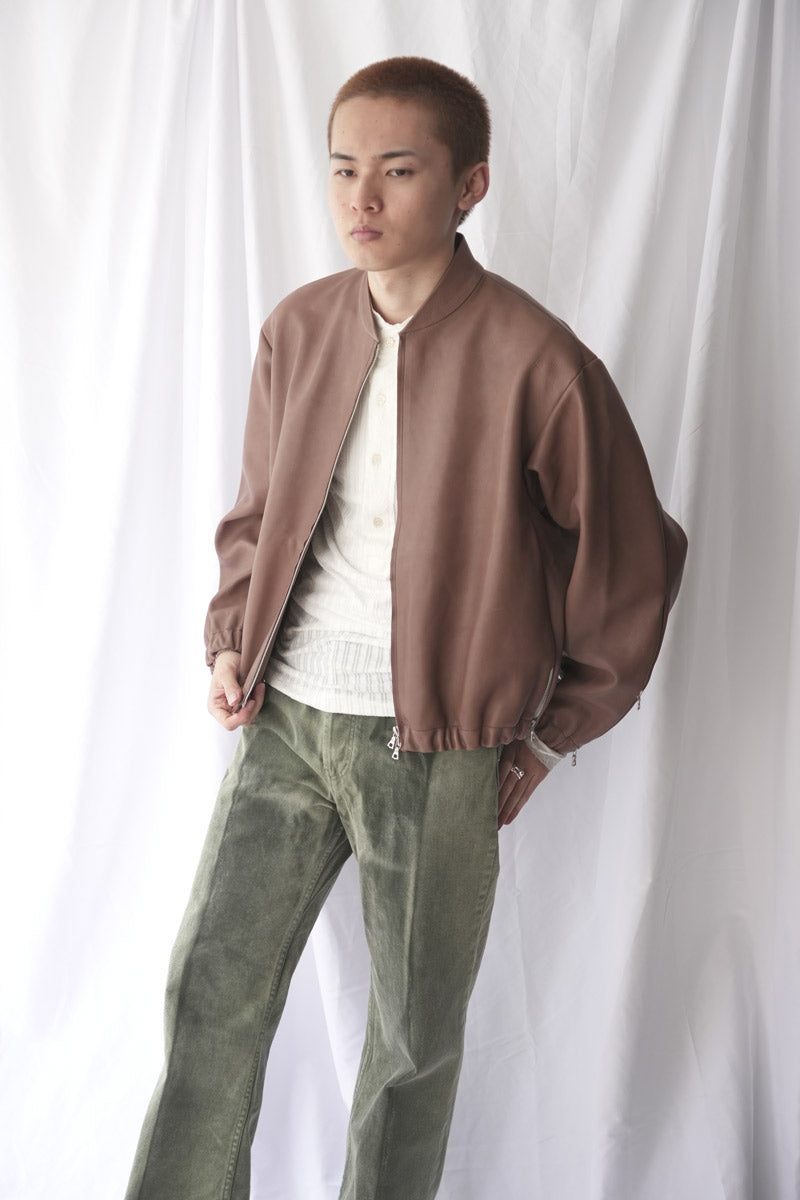 S18 NO.306 LEATHER SIX ZIPPER JACKET / BROWN