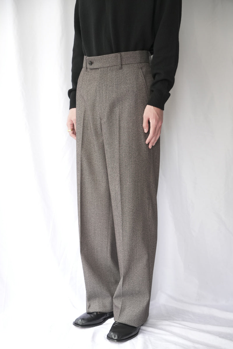 WIDE LEG TAILORED TROUSER DENIM GABADINE / BROWN [Kobe store][Arriving 26AW]