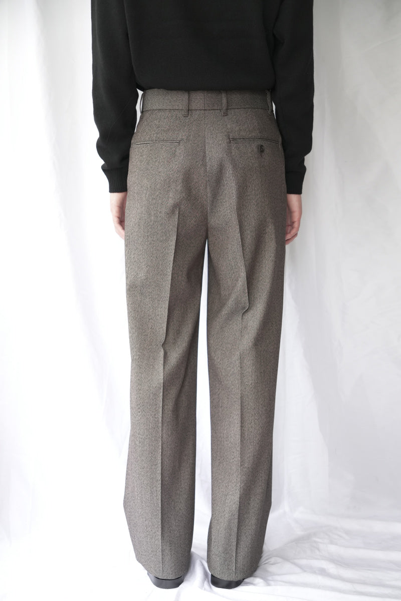 WIDE LEG TAILORED TROUSER DENIM GABADINE / BROWN [Kobe store][Arriving 26AW]