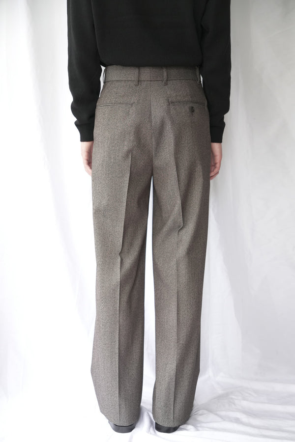 WIDE LEG TAILORED TROUSER DENIM GABADINE / BROWN [Kobe store][Arriving 26AW]