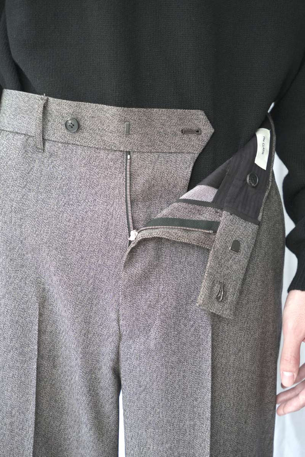 WIDE LEG TAILORED TROUSER DENIM GABADINE / BROWN [Kobe store][Arriving 26AW]