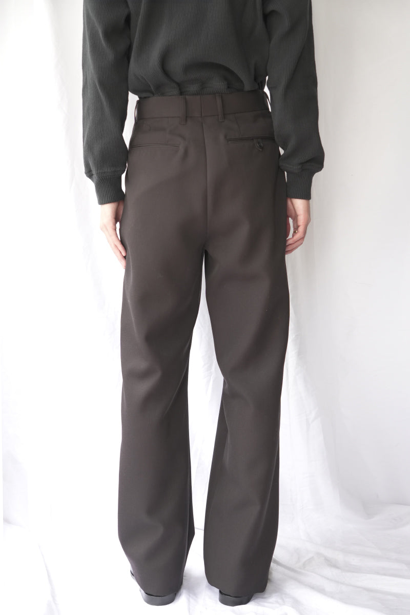 2 PLEATS TROUSER LAMBS WOOL FLANNEL / STONE [Kobe store]