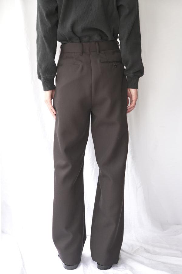 2 PLEATS TROUSER LAMBS WOOL FLANNEL / STONE [Kobe store]