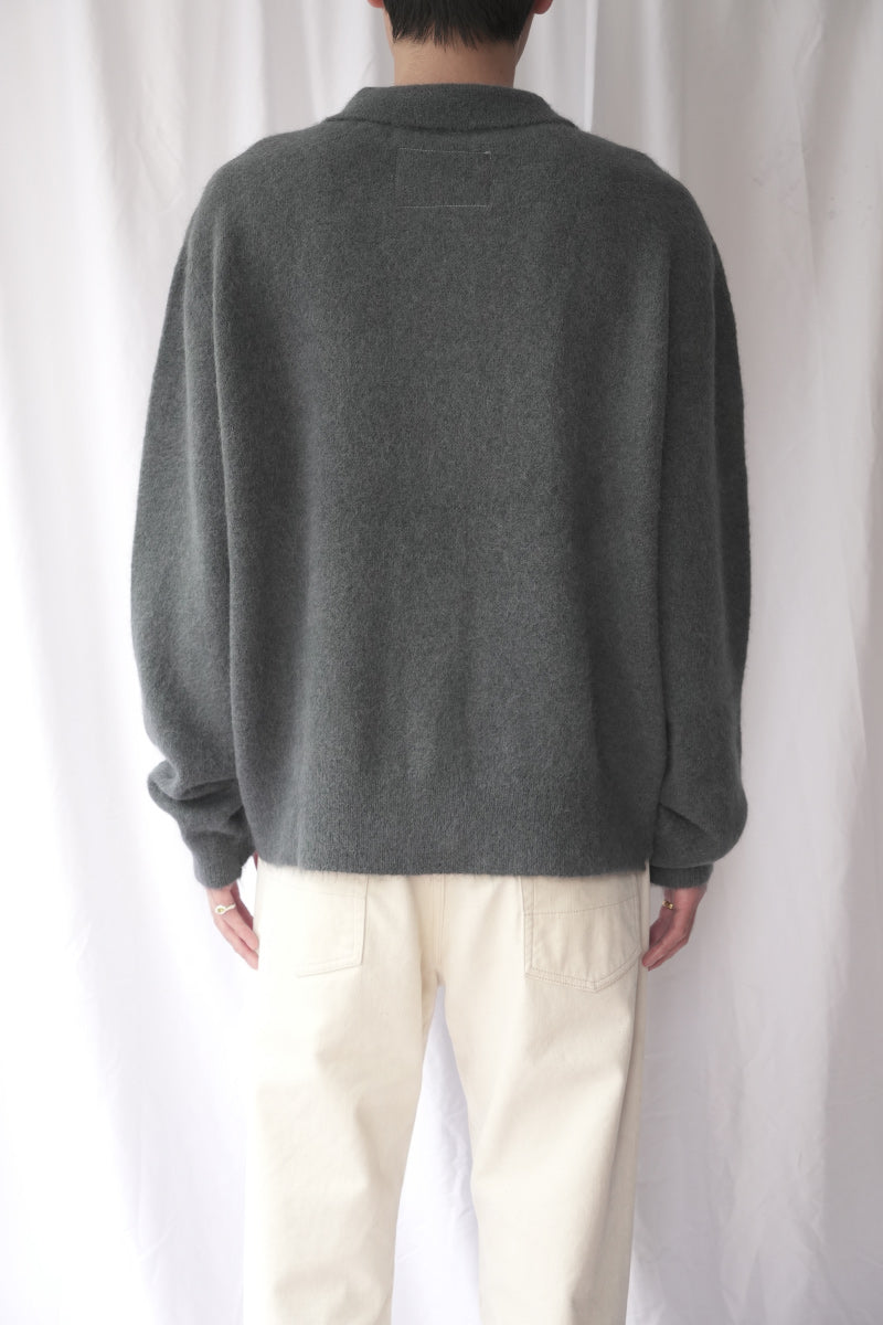 SLIM ZIP LONGSLEEVE / OBSIDIAN DEPYH WOOLCOSE RIDGE [Arriving Fall/Winter 2026]