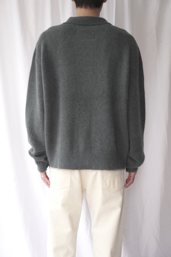 SLIM ZIP LONGSLEEVE / OBSIDIAN DEPYH WOOLCOSE RIDGE [Arriving Fall/Winter 2026]